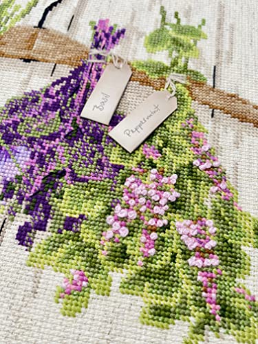 Image of RIOLIS - Herbs 1717, Floral Cross Stitch Kit 11,81 inch x9,45, Cross Stitch Kits for Beginners & Advanced, Crossstitching Kits Adult, Counted Stitching Kits, Flowers Embroidery Kit