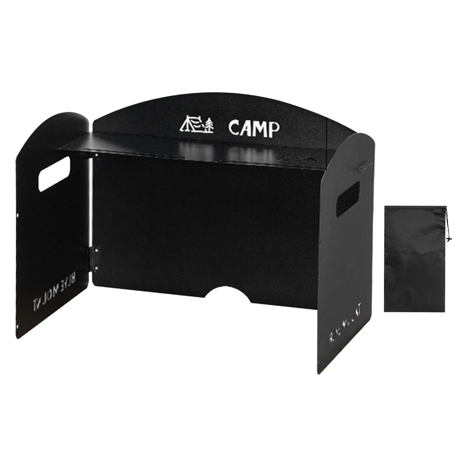 Folding Camp Windscreen BBQ W/Storage Bag Folded Camping Cooking Windscreen Black|Outdoor Sports|Camping & Hiking|Camping Cooking Supplies|Camping Stoves, Ovens & Bbqs|Camping Stoves
