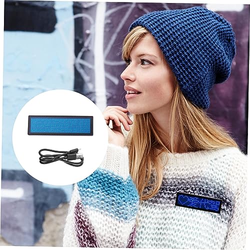 Étiquette nominative LED avec texte défilant rechargeable USB publicitaire - 3