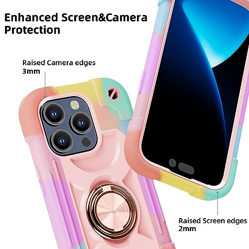 Image of MARKILL Plastic, Silicone Compatible with iPhone 15 Pro Max Case 6.7 Inch with Double Ring Stand, Heavy-Duty Military Grade Shockproof Case Phone Cover For iPhone 15 Pro Max.