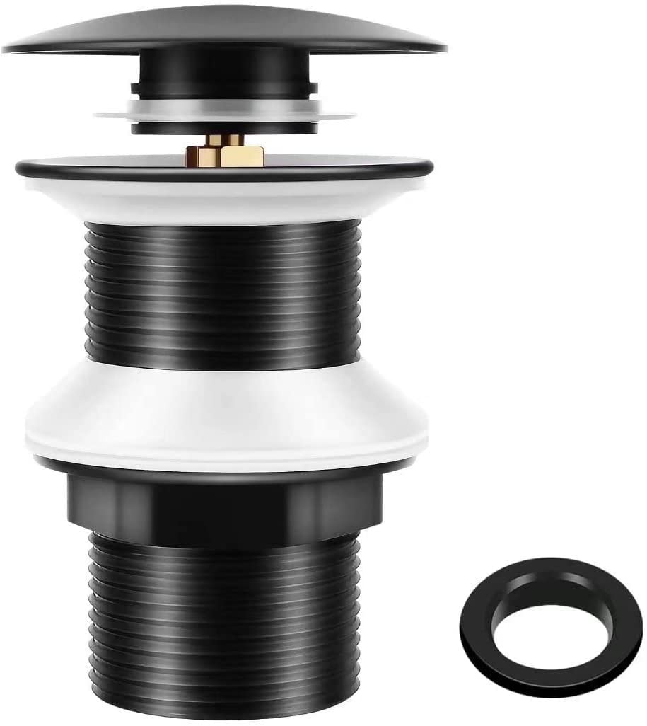 Buy Basin Sink Waste Unslotted Matt Black, Chonphan Universal G1 1/4