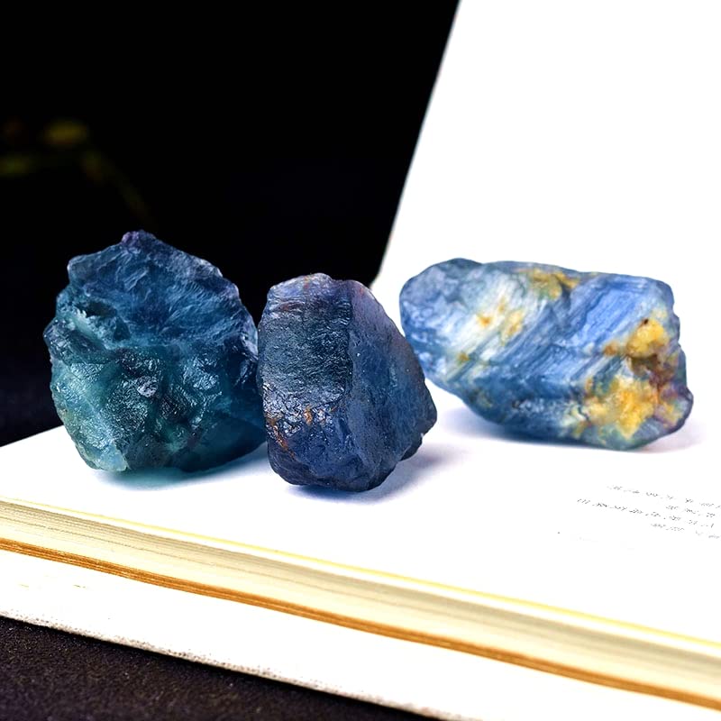 1 STÜCK Natürlicher Blauer Fluorit-Kristallstein Quarz-Erzstein Fluorit-Ornament-Felsprobe DIY-Geschenkstein-Mineralprobe (4 Stück)