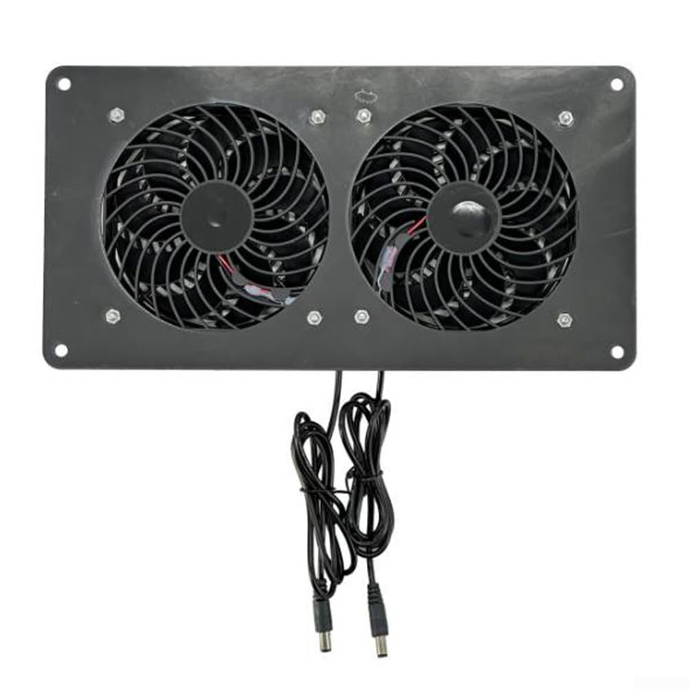 Ventola di scarico solare doppia da 25 W per circolazione dell'aria esterna con design resistente alle intemperie IP65 per capannoni da giardino, serre e camper