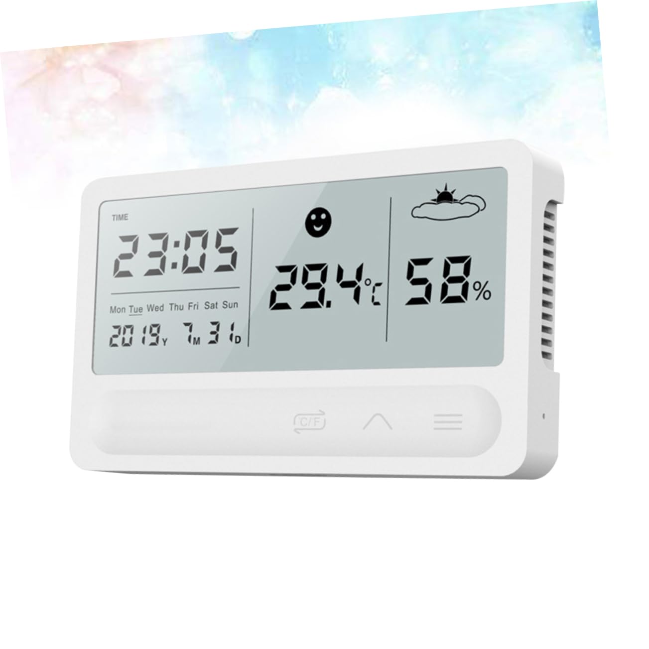 SUPVOX 2 Pièces Mètre De Température Et D'humidité Thermomètre Portatif Thermomètre D'intérieur De Charge Compteur De Température Numérique Rotin Toucher Blanche Surveiller