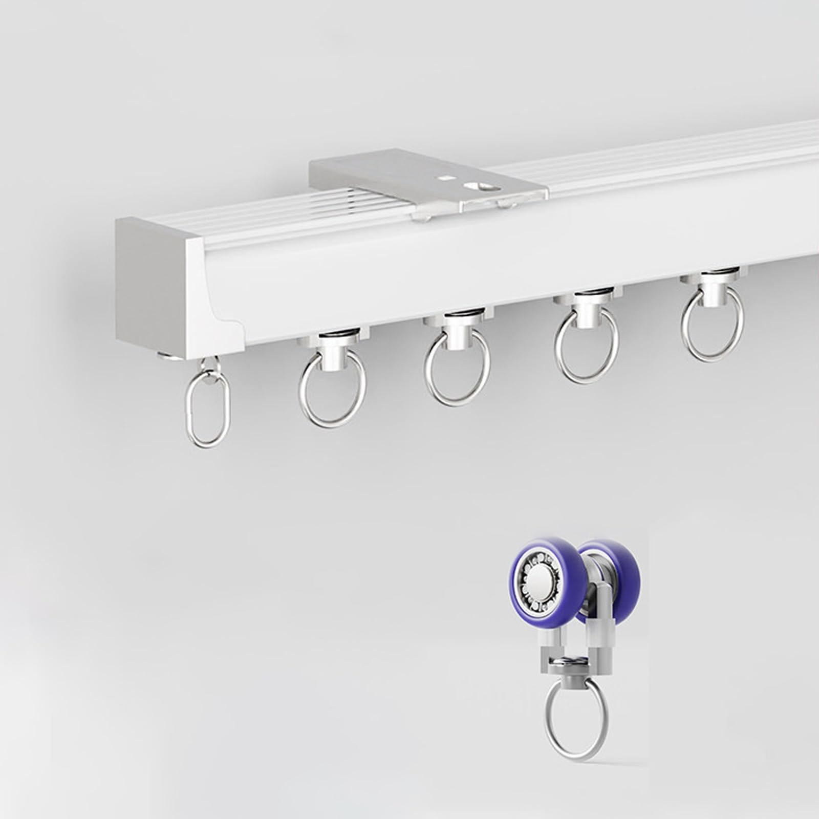 Room Divider Ceiling Track For Curtains, Silent Ceiling Curtain Track With Roller, Sliding Curtain Rod For Drapes, Room Dividers, Extra Load Bearing, Easy Install