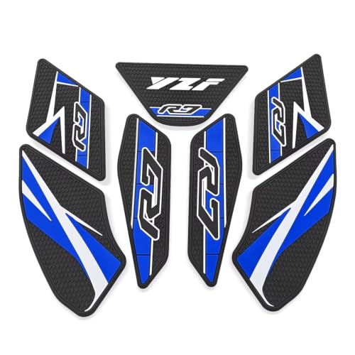 Image of for YZF-R7 yzfr7 2026 New Accessories Fuel Tank Anti-Slip Stickers Side Guards Knee Anti-Slip mats Protective Stickers 7-piece Set Rubber Fuel Tank Stickers Tank Pads Tank pad Gas (2026 Blue)