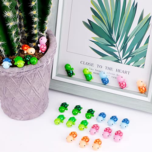 Wchosozh 25 Pcs Sea Turtle Ornaments, Mini Sea Turtle Decor Cute Animals Toys, Multicolor Sea Turtle Figure For Party Favors, Cake Topper, Fish Tank Decorations #TOP2