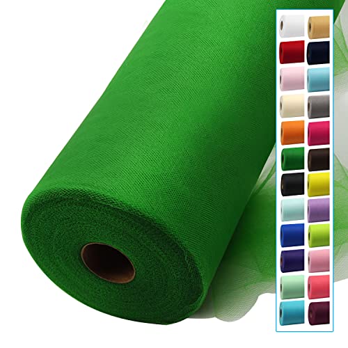 Image of Emerald Green Tulle Fabric Rolls 54 Inch by 40 Yards Tulle Bolt Spool for Wedding Decorations Christmas Gift Wrapping DIY Tutu Baby Shower Table Skirt Ceiling Decor Birthday Party Craft Supplies