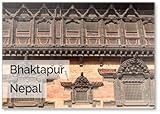 Kühlschrankmagnet mit antiker Holzarchitektur von Häusern in Bhaktapur, Kathmandu, Nepal