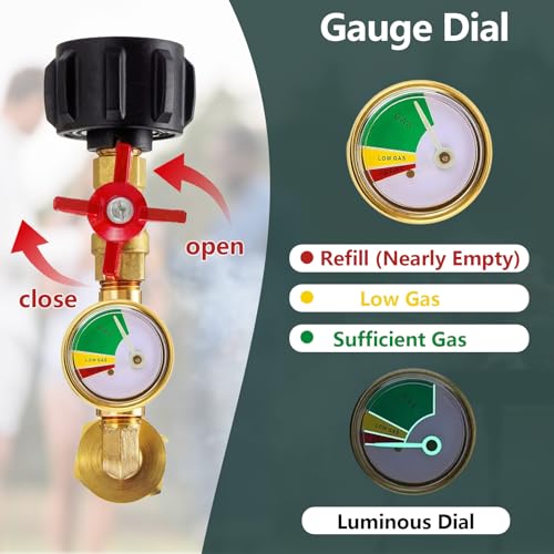 Adaptateur recharge propane coudé avec valve manomètre intégrée - 6