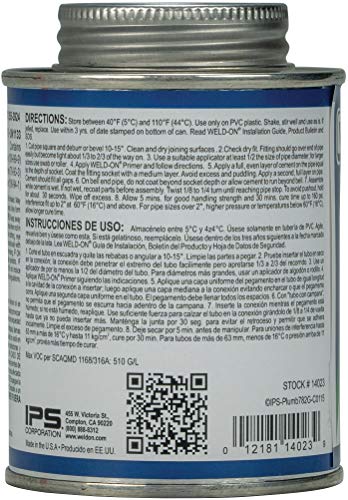 Cemento solvente PVC gris 8 oz Weld-On 14023 miniatura 2