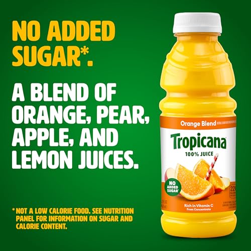 Image of Tropicana 100% Orange Blend From Concentrate, 12-pack, 15.2 fl oz bottles