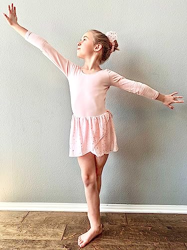 Move Dance Long Sleeve Dance Leotards For Girls Fancy Gentle Pink Gymnastics Clothes With Tutu 4T 5T Teens Soft Comfy Ballet Unitard For Ballet Classes #TOP2