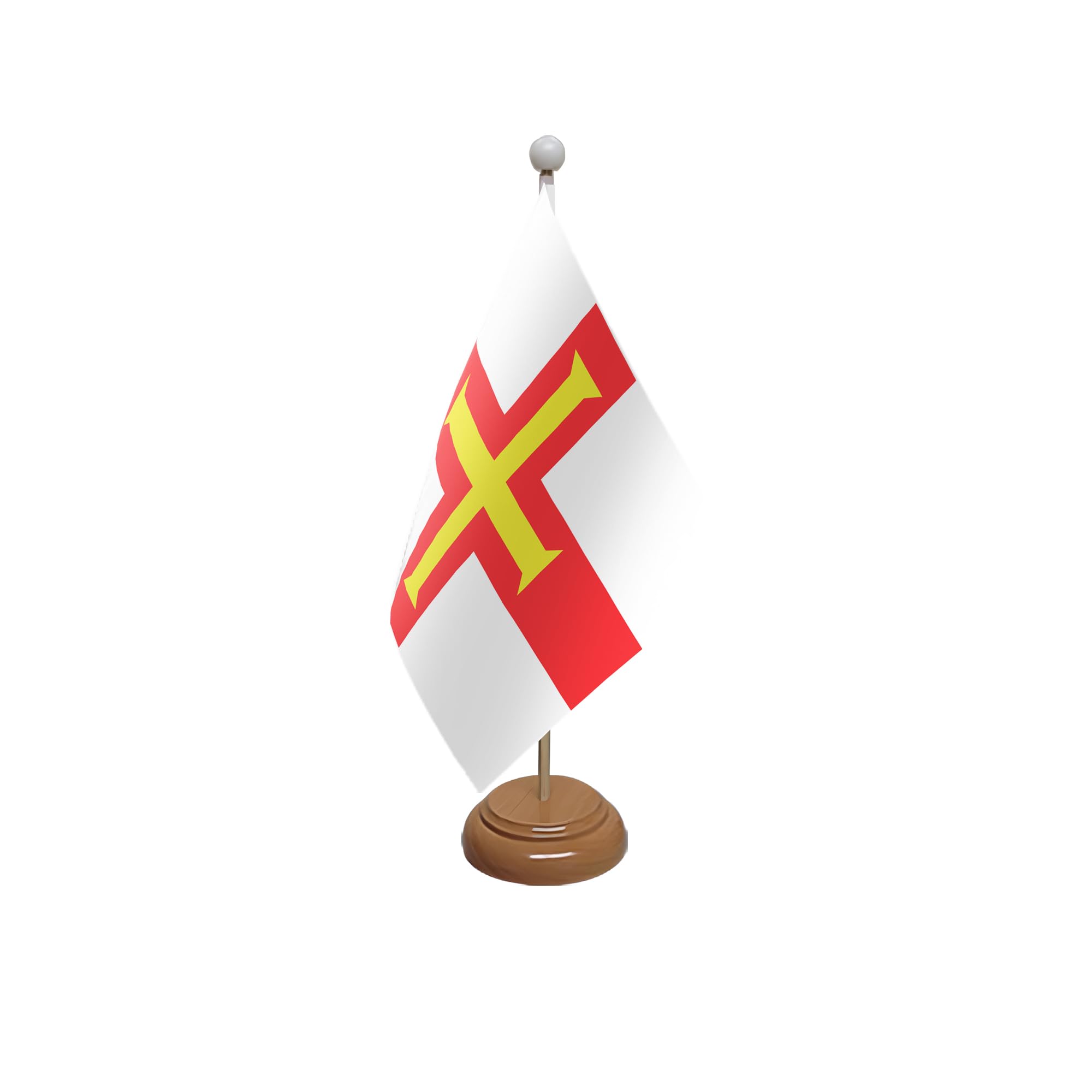 Flagtex Guernsey Wooden Table Flag With Wooden Base