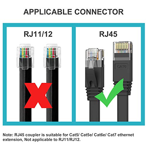 Image of lvy RJ45 Coupler, Ethernet Extension Connector, Internet Coupler for Cat5 Cat5e Cat6e Cat7 Cable, Network Extender (10Pack Black)