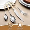 24 Piece Gold Hammered Silverware Set for 6, Premium Food-grade Stainless Steel Flatware Set, Luxury Design & Mirror Polished Cutlery Set, Eating Utensil Set with Fork Knife Spoon, Dishwasher Safe