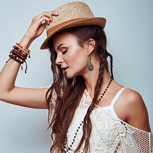 Mimeimiai 4 Pairs Bohemian Vintage Dangle Earrings Retro Rhinestone Earrings Boho Dangle Drop Earrings For Women Girls (Style A) #TOP1