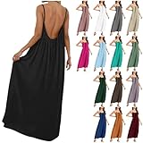 CSYX Rückenfreies Cami Kleid Strandkleid Damen Sommerkleider...
