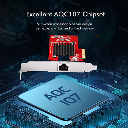 Edup 10Gb Gigabit Ethernet Pci-E Network Controller Card With Heat Sink 1G/2.5G/5G/10Gbps Rj45 Lan Adapter Pci Express Converter Network Card For Desktop Pc With Windows 10/8.1/8 /7 #TOP4
