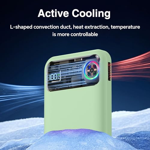 Magnetic Power Bank,11000mAh Battery Pack with Active Cooling for MagSafe,Transparent Portable Charger with 20W USB-C Input/Output for iPhone14/13/12 Pro/Pro Max/Mini