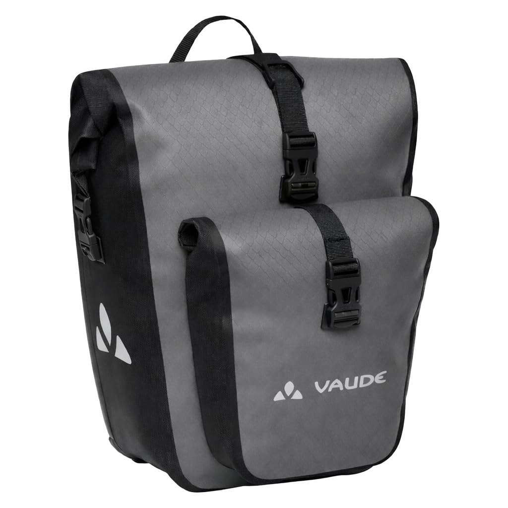 VAUDE Fahrradtasche für Gepäckträger Aqua Back Plus Single 1 x 25 L, Hinterradtasche wasserdicht, Fahrrad Gepäckträgertasche hinten, einfache Befestigung – Made in Germany (Anthrazit)