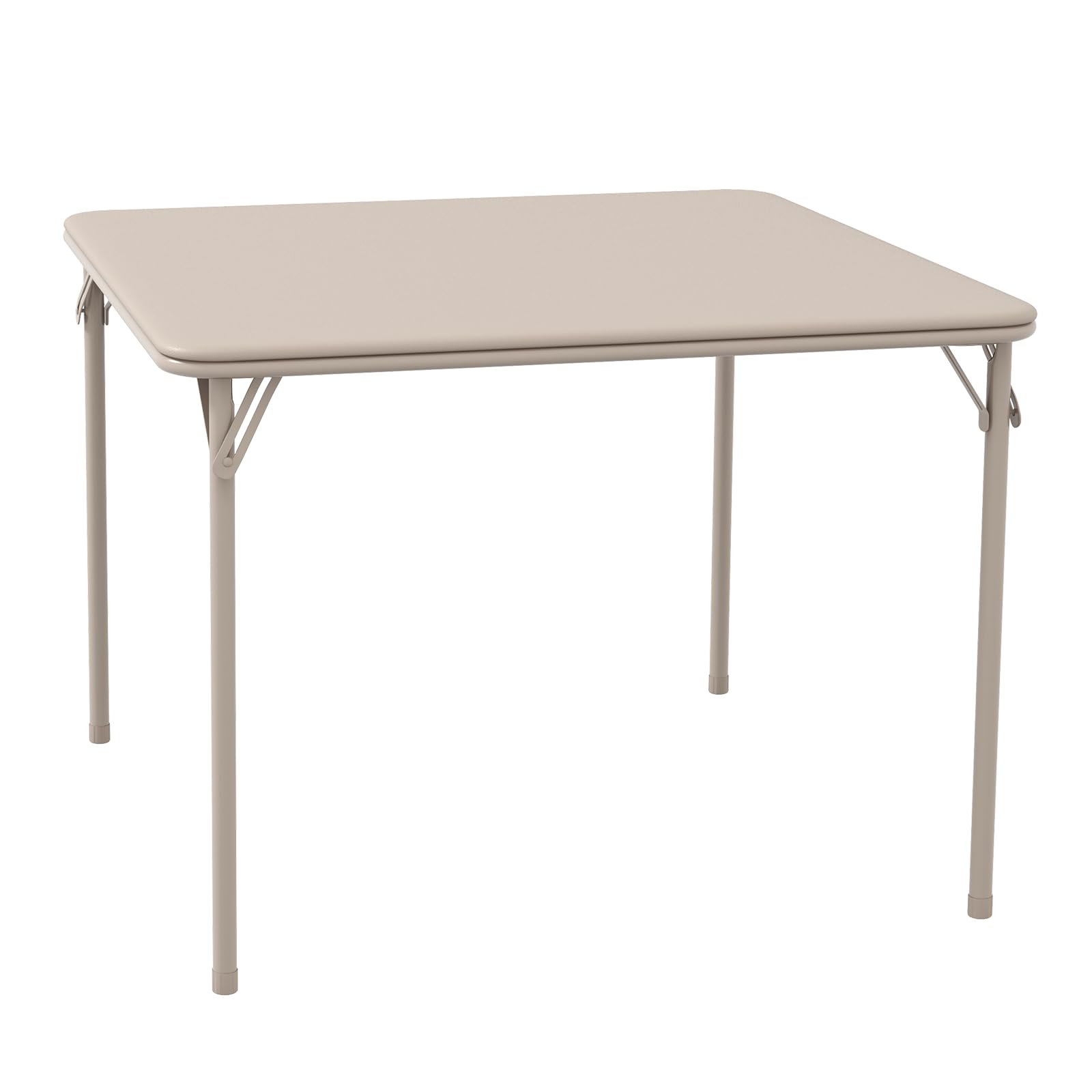 Mesa Plegable Portátil, Fácil de Plegar y Ahorra Espacio, Uso Versátil para Salón, Dormitorio y Cocina, Beige, 96×96×70 cm
