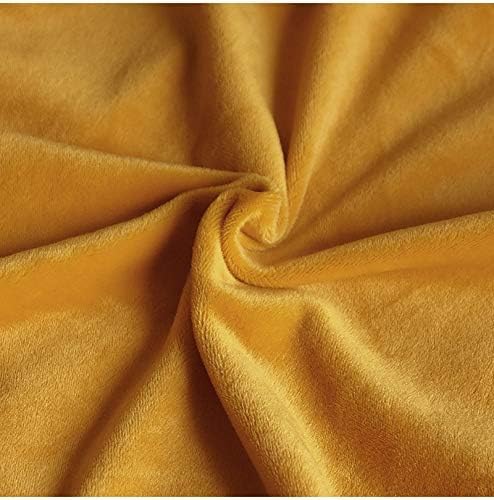 RDTRAVEL Crushed Velvet Fabric Stretchable XL Chair Covers for Dining Chairs Wedding Banquet Party Chair Protective Slipcover (velvet fox Mustard, set of 4)