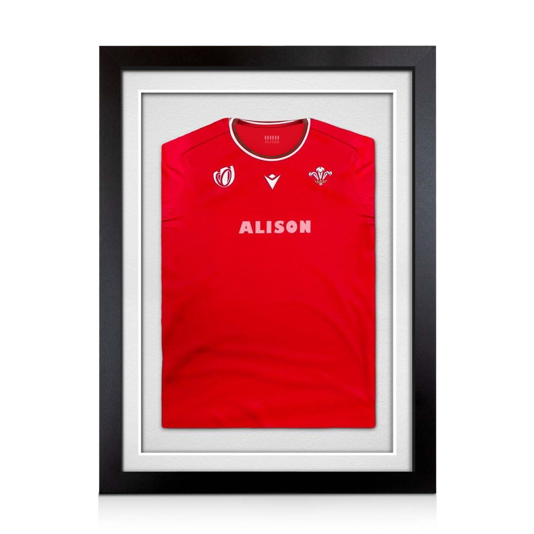Alison Kingsgate 80×60cm Football Shirt Frame | Deep 3D Box with White Mount- 40×58cm Window for Sports Shirt Display | Cricket, Marathon Jersay | DIY Mount Kit with Perspex Front | Matte Black