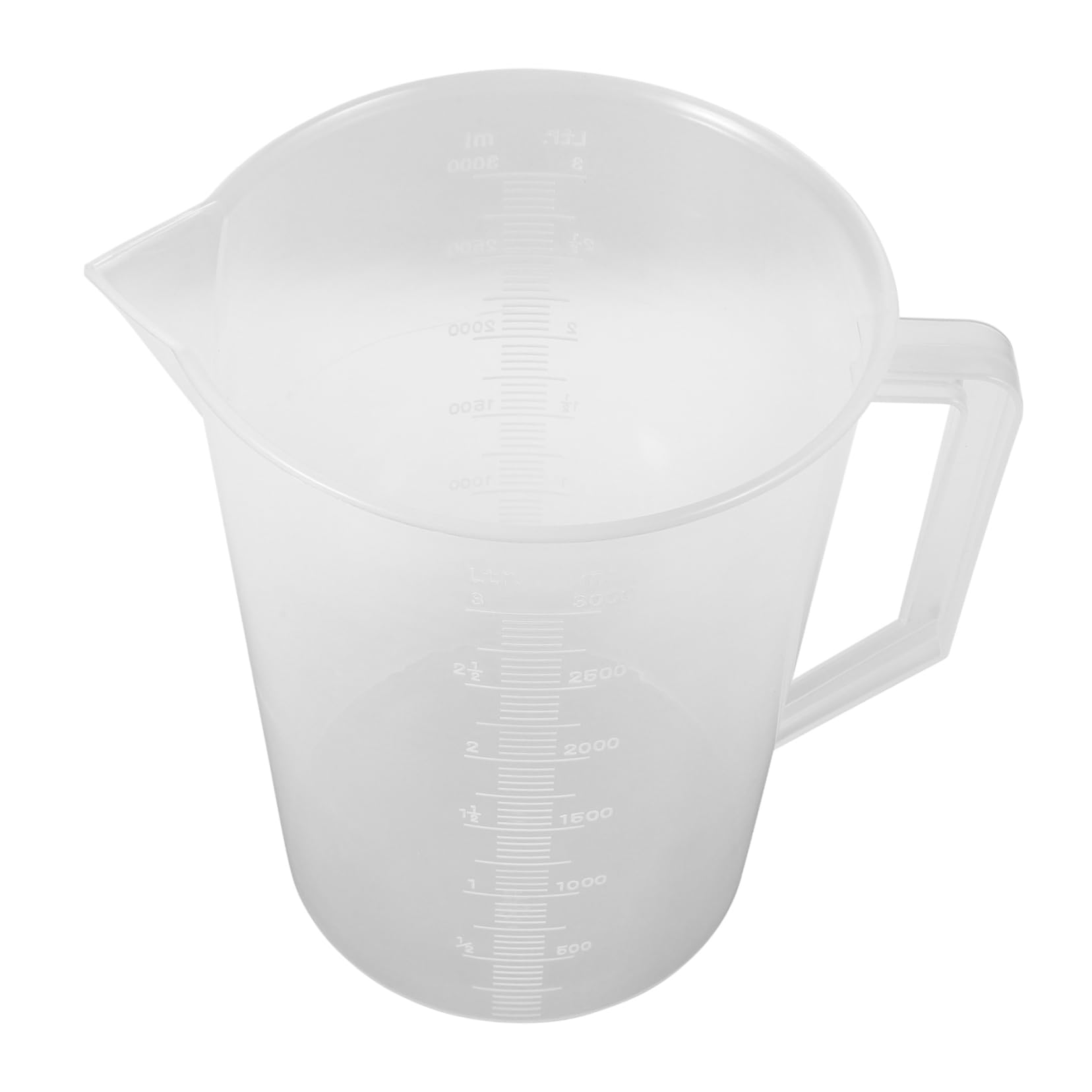 FOMIYES Thick Plastic Graduated Pitcher with Wide Mouth for Lab Beakers Kitchen Measuring and Liquid Dispensing Easy to Clean and Pour Versatile Measuring Cup