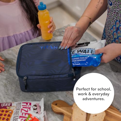 Titan by Arctic Zone Fridge Cold Lunch Box with 2 Gel Ice Packs, Small Insulated Cooler Bag with Leak Proof Lining for School and Work, Dark Wave by Titan by Arctic Zone - Image 6