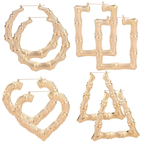 Boucles d'oreilles bambou pour soirées années 80 90 et look urbain chic