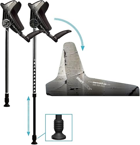 Miniatura 49 de smartCRUTCH Muletas ergonómicas personalizadas para el antebrazo para adultos, varios colores, el antebrazo ajustable gira de 15 a 90 grados, altura