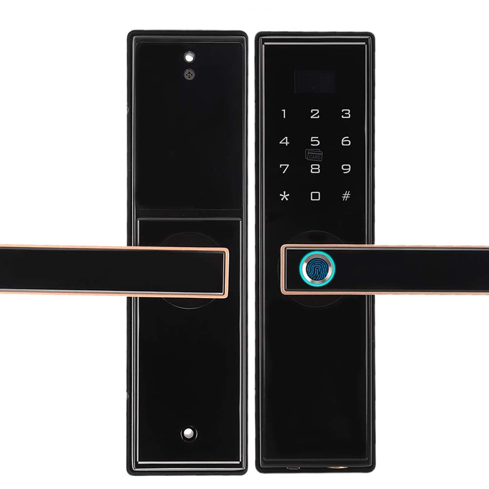 Fingerprint Smart Door Lock, Battery Power Supply Fingerprint, Ic Card, Password with Mechanical Key Biometric Digital Auto-Lock, USB Charging for Office Home