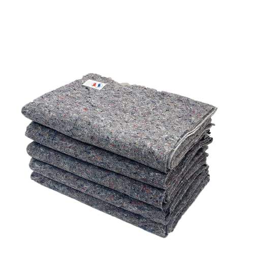Lot de 5 Couvertures garde meubles - LNT France - Pour Déménagement - Protection Meubles- Transport et Stockage - 150 x 200 cm - 330 g/m2 Couverture 100% Textile Recyclé