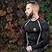 Mava Sports Compression Long Sleeve Top T-Shirt for Men Baselayer Athletic Workout for Fitness, Running, and Gym Workout (Black & Silver, Large)