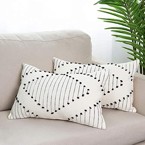 hi-home 2er Set Boho Kissenbezug, 30x50cm Dekorative Kissenhülle Boho Kissen Style Dekokissen Baumwolle Kissenbezüge Sofakissen Kopfkissenbezug Cover