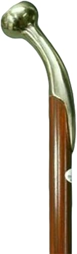 Bastón de madera vintage antiguo diseñador palo con mango redondo de latón marrón hecho a mano bastón