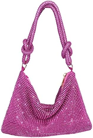 Rhinestone Purse Sparkly Evening bag Silver Clutch Purses for Women Evening, Cross Body Handbags for Party Prom Club Wedding