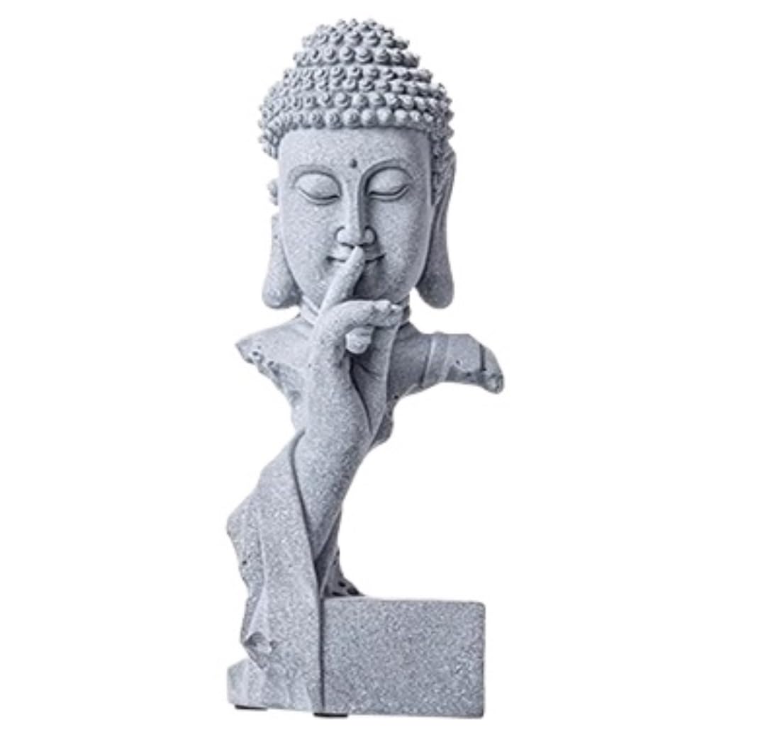 Figura Buda,Resistente Intemperie, Estatua De Buda Piedra Creativa 12,2 Pulgadas, Meditación, Figuras Escultura para Decoración del Hogar Feng Shui
