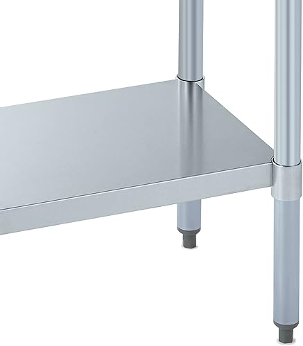 Miniatura 4 de Rockpoint - Mesa de acero inoxidable para preparación y trabajo, para cocina comercial de metal con estante inferior ajustable y pie de mesa para