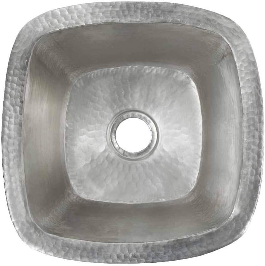 Brushed Nickel 13-inch Square Undermount Bar/Prep Sink Grey Copper Finish Silver
