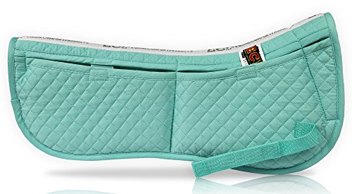 ECP Equine Comfort Products Adjustable Shock Absorbing Memory Foam Half Saddle Pad, Injury Prevention & Pressure Relief, Customizable Fit, Breathable for All Riding Styles, Soothing Sea Blue - Thumbnail 5