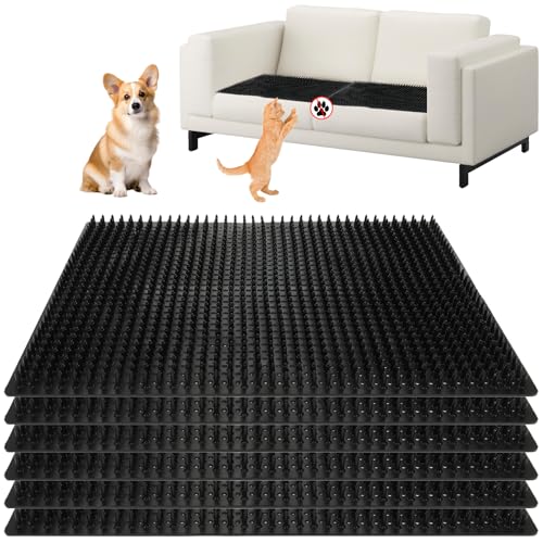 6 PCS Scat Mats for Small Dogs and Cats Keep Dogs Off Couch Keep Cats Off Countertops Heavy-Duty Soft and Harmless to Pets11.8inch*14.4inch