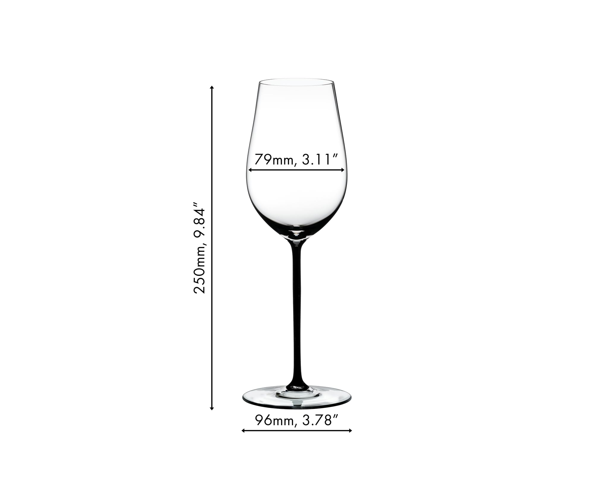 RIEDEL FATTO A MANO BY Riesling/Zinfandel - Schwarz - Einzelpackung, Weinglas, Kristallglas, Spülmaschinenfest - 4900/15B