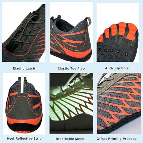 Image of Hike Barefoot Shoes for Women Men with Wide Toe Box, Healthy & Non-Slip Breathable Barefoot Water Shoes Beach Pool Aqua Swim Surf Hiking Walking Shoes
