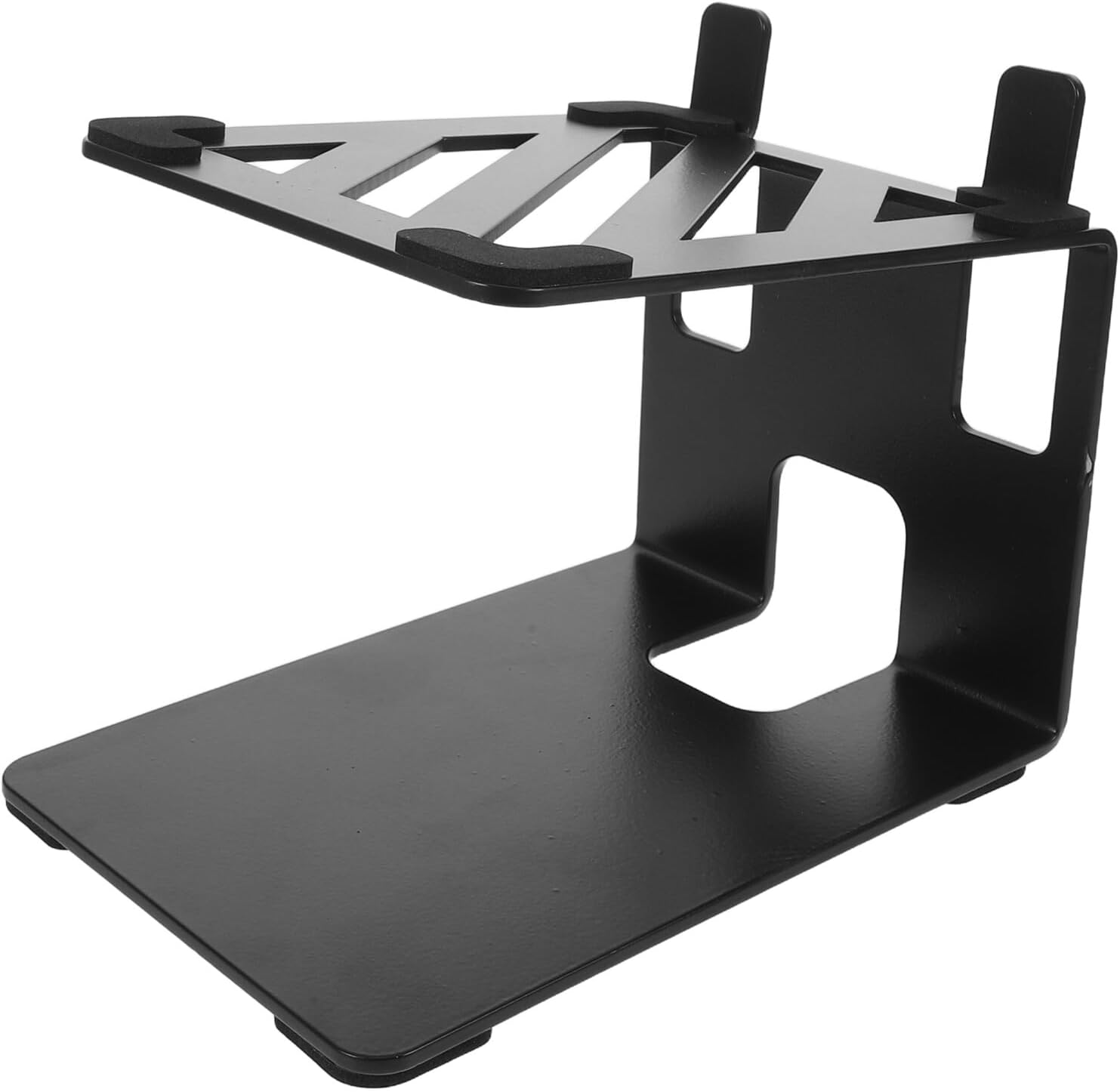 Desktop Metal Speaker Stand with Shock Mount and Silicone Edge Protector 18.5x13x14cm Desktop Speaker Bracket for Gaming and Bookshelf Audio for PC and Home Audio