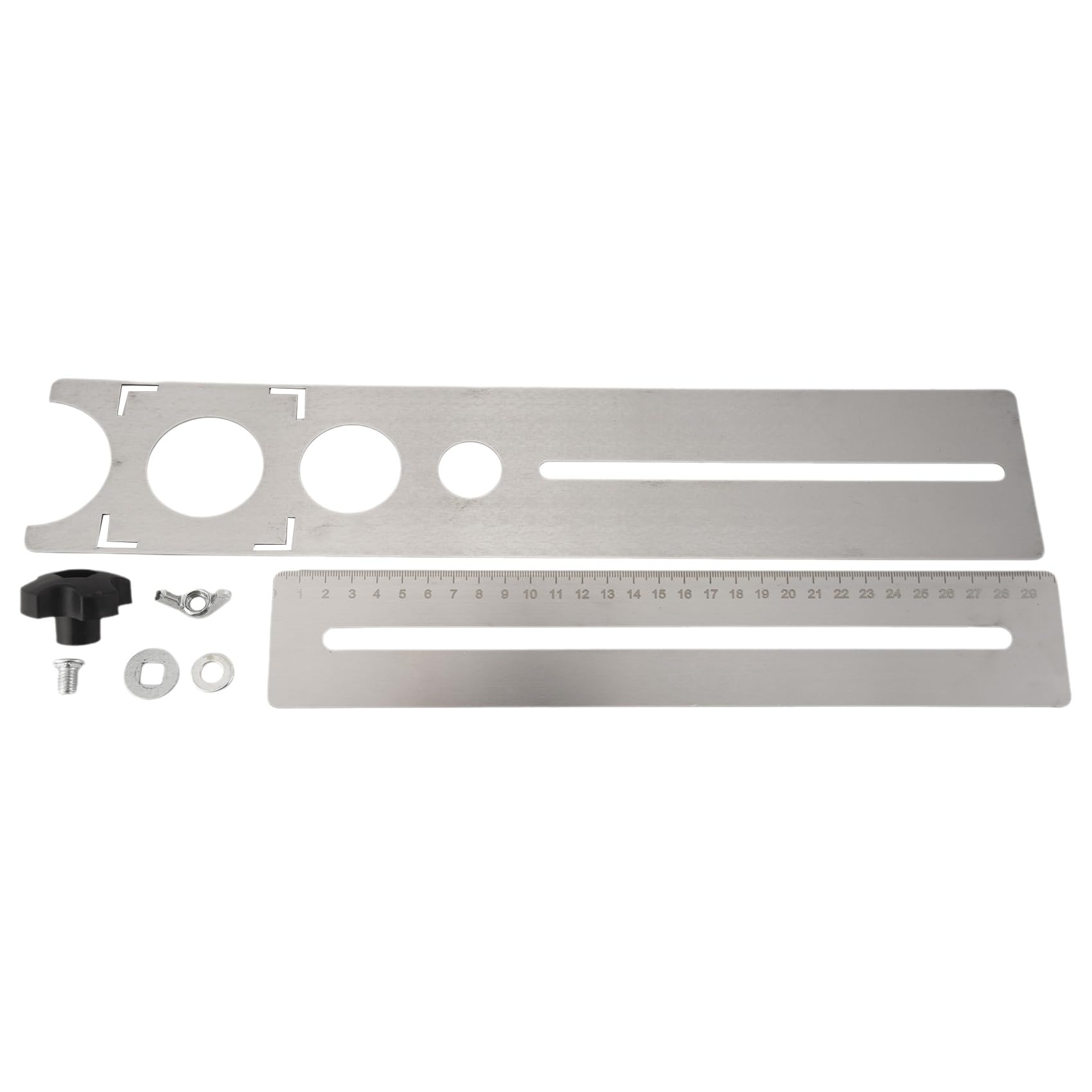 Littimoon Multi-Functional Stainless Steel Ceramic Tile Hole Locator Ruler 360 Degree Adjustable Punching Hand Measure Tools