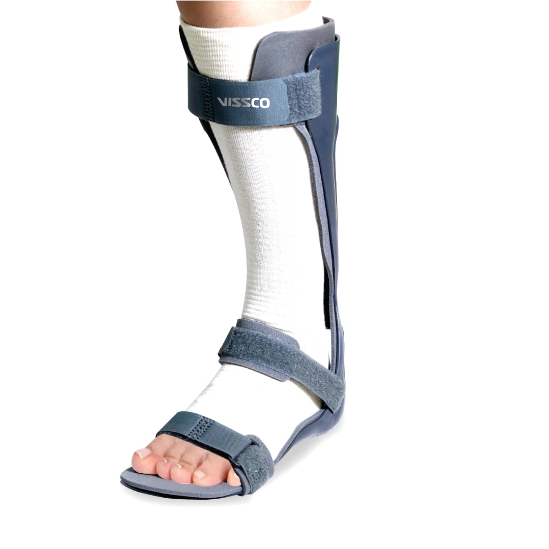 Vissco Foot Drop Support with Padding For Peroneal Nerve Palsy, Free Stockinette, Lighweight (Grey) (M, Left)-image-1