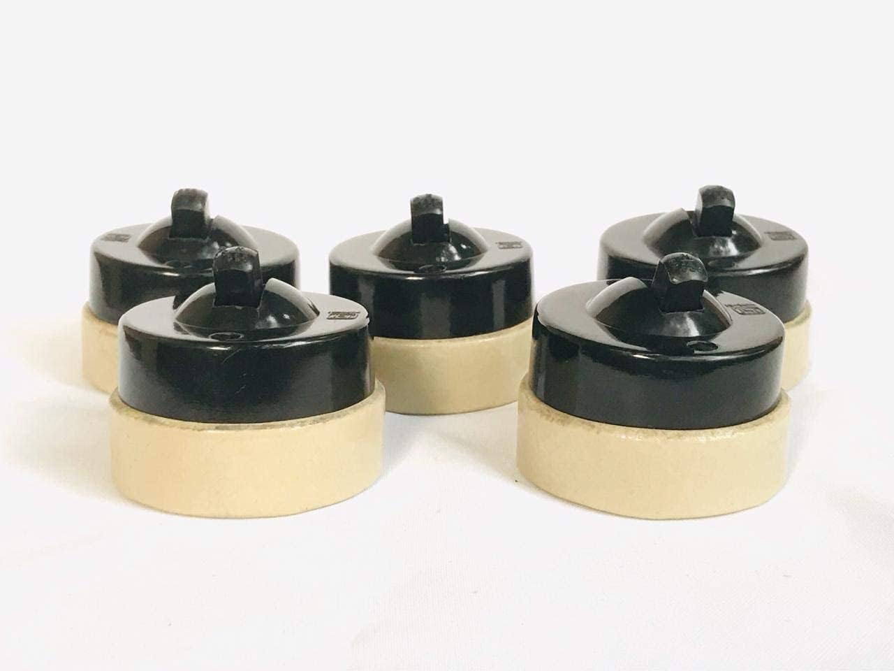 The Transparet Vintage Bakelite Power Switch ISI Mark & BIS Certified- 16ampere,250olts with Ceramic Base (Standard Size, Black) Set of 5…..