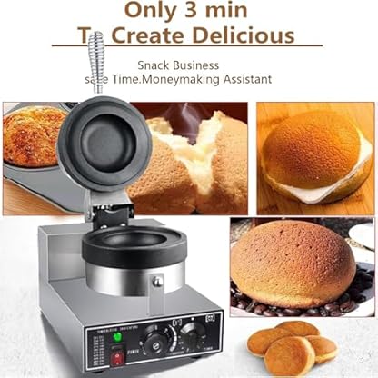 Elektrische Burger-Presse Eiscreme-Burger-Maker, Elektrische Burger-Maschine, Antihaft-Hamburger-Presse, Edelstahl-Eiscreme-Burger-Bäcker, 1200 W, Heimgebrauch, Restaurant, Snack – Bild 5